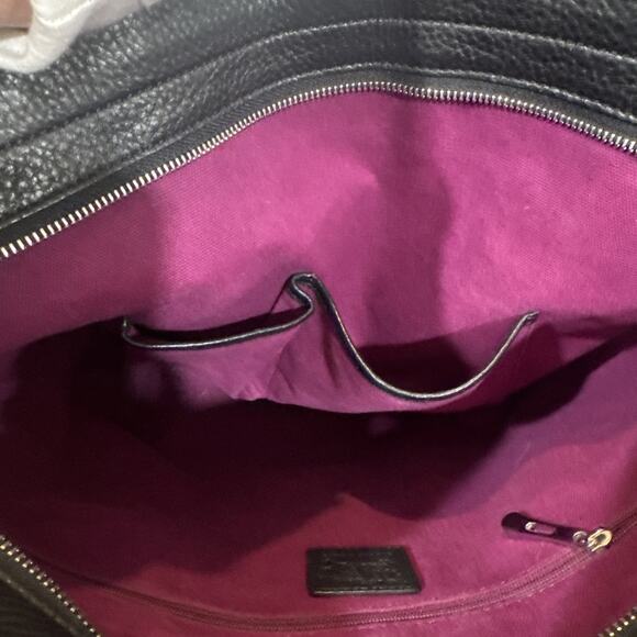 Burberry Stowell Large Black White Plaid Tote With Fuchsia Interior - Picture 11 of 14